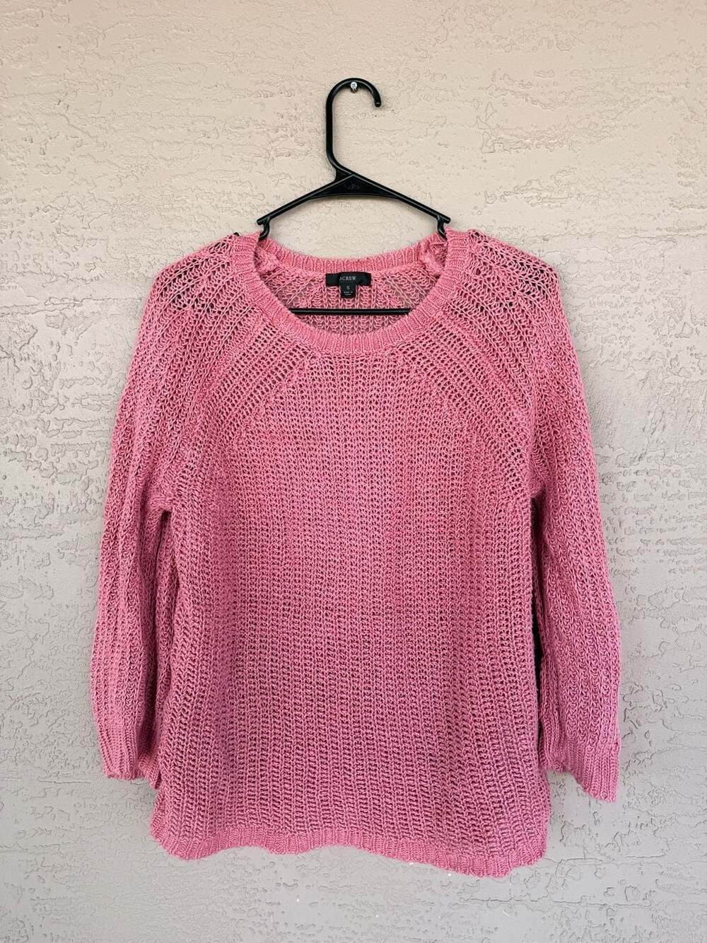 J.Crew Pink Open-Knit Sweater, Women’s Size S